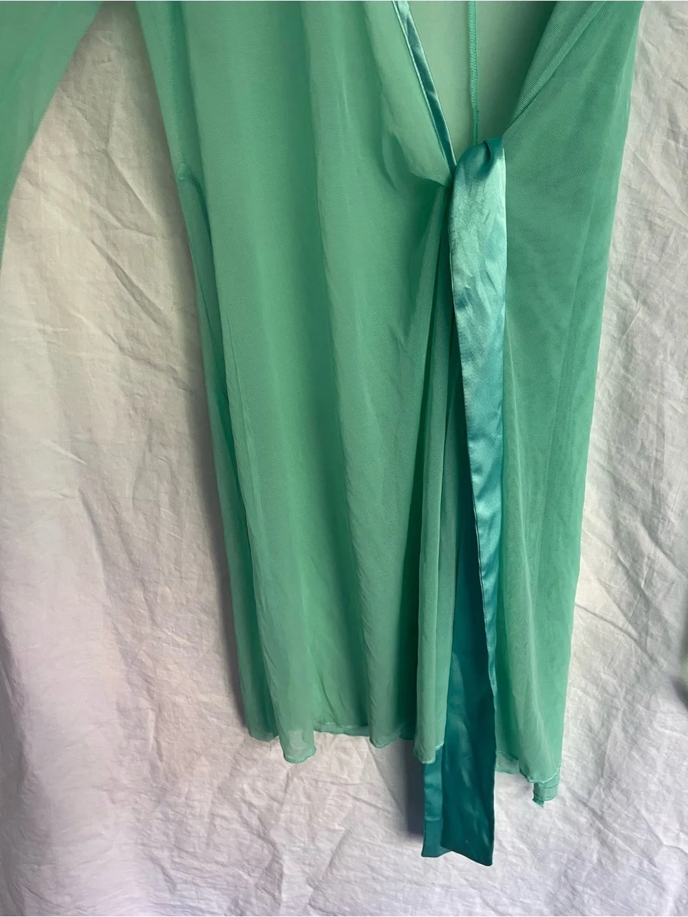 Vintage 90s Frederick’s of Hollywood Mint Mesh Robe Y2K Festival Fairy Size S
